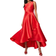 Coast Waterfall Skirt One Shoulder Gown - Red