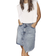 Co'Couture Darin Asym Crop Skirt - Denim Blue