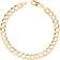 Nuragold Cuban Chain Curb Link Diamond Cut Pave Two Tone Bracelet 7mm - Gold/Silver