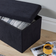 Home Source Corduroy Folding Black Storage Bench 76x38cm