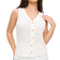 Tu Textured Button Vest Top - Cream