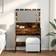 vidaXL LED Smoked Oak Toiletbord 41x80cm