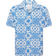 Les Deux Tile Print Camp Shirt - Light Ivory/ Surf Blue