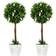 Homcom Potted Plants Ball White Artificial Plant 2pcs