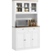 Homcom Tall Kitchen Pantry White Storage Cabinet 39.2x70.8"