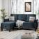 Ebern Designs Convertible Sectional Dark Gray Cotton Blend Sofa 76.4" 3 Seater