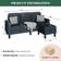 Ebern Designs Convertible Sectional Dark Gray Cotton Blend Sofa 76.4" 3 Seater