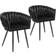 tectake Astano Black Kitchen Chair 75cm 2pcs