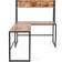 Costway Industrial L-Shaped Black/Rustic Brown Writing Desk 49.5x55"