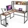 Costway Industrial L-Shaped Black/Rustic Brown Writing Desk 49.5x55"