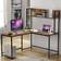 Costway Industrial L-Shaped Black/Rustic Brown Writing Desk 49.5x55"