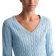 Gant Stretch Cable Knit V-Neck Sweater - Dove Blue