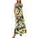 Roman Abstract Print Halter Neck Maxi Dress - Lime