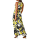 Roman Abstract Print Halter Neck Maxi Dress - Lime