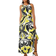 Roman Abstract Print Halter Neck Maxi Dress - Lime