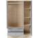 Zipcode Design Cascio Grey Gloss/Light Oak Effect Veneer Wardrobe 116x182.5cm