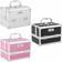 Jazooli Aluminium professional cosmetic makeup vanity travel case storage with mirror