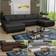 Sofnet Faris U-Shape Living Black/Graphite Sofa 350cm 2,5-Sitzer