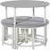 Homcom Modern Round Upholstered Grey/White Dining Set 90cm 5pcs