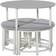 Homcom Modern Round Upholstered Grey/White Juego de Comedor 90cm 5pcs