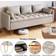 Gaomon Faux Leather Couch Beige Sofa 67.3" 3 Seater