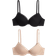 H&M Super Pushup Bra 2-pack - Black/Beige