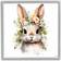 Stupell Industries Flower Garland Bunny Gray Framed Art 24x24"