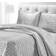 Tribeca Living Florence Velvet Oversized Duvet Cover Silver, Grey (279.4x243.8cm)