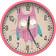 vidaXL 4008399 Pink Reloj de pared 25.5cm