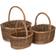 RED HAMPER Oval Unpeeled Willow Brown Basket 35cm 3pcs