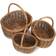 RED HAMPER Oval Unpeeled Willow Brown Basket 35cm 3pcs