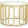 Costway Round Reeded Tempered Glass Top Golden Coffee Table 23.8"