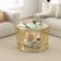 Costway Round Reeded Tempered Glass Top Golden Coffee Table 23.8"