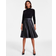 Calvin Klein Women's Faux-Leather-Skirt A-Line Dress Black