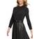 Calvin Klein Women's Faux-Leather-Skirt A-Line Dress Black