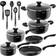tectake Non-Stick Set di pentole con coperchio 15 Parti