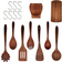 Elyon Teak Wood Utensil Set with Hooks Kitchen Utensil 9