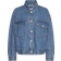 Pieces Sky Rhinestone Denim Jacket - Medium Blue Denim