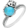 C. W. Sellors Tiny Hedgehog Ring - Silver/Turquoise