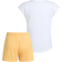 Adidas Girl's Graphic T-shirt & Mesh Shorts Set 2-piece - White/Yellow