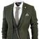 Truclothing Men's Wool Tweed Herringbone Suit 3-piece - Olive