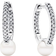 Pandora Treated & Pavé Hoop Earrings - Silver/Pearls/Transparent