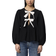 Pieces Golly Bow Long Sleeve Top - Black