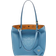 MCM Mini Himmel Shopper in Embossed Logo - Blue/Blue Heaven