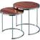 Aspect Visio Round Chrome/Walnut Nesting Table 50cm 2pcs