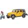 Bruder Jeep Wrangler Rubicon with Mountain Bike and Male Cyclist 02543