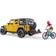 Bruder Jeep Wrangler Rubicon with Mountain Bike and Male Cyclist 02543