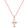 Tiny Blessings Beautifully Beveled Cross Necklace - Rose Gold