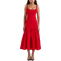 House of CB Amore Dropped Waist Midi Dress - Scarlet