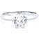 Jewelco London Solitaire Ring - Silver/Transparent